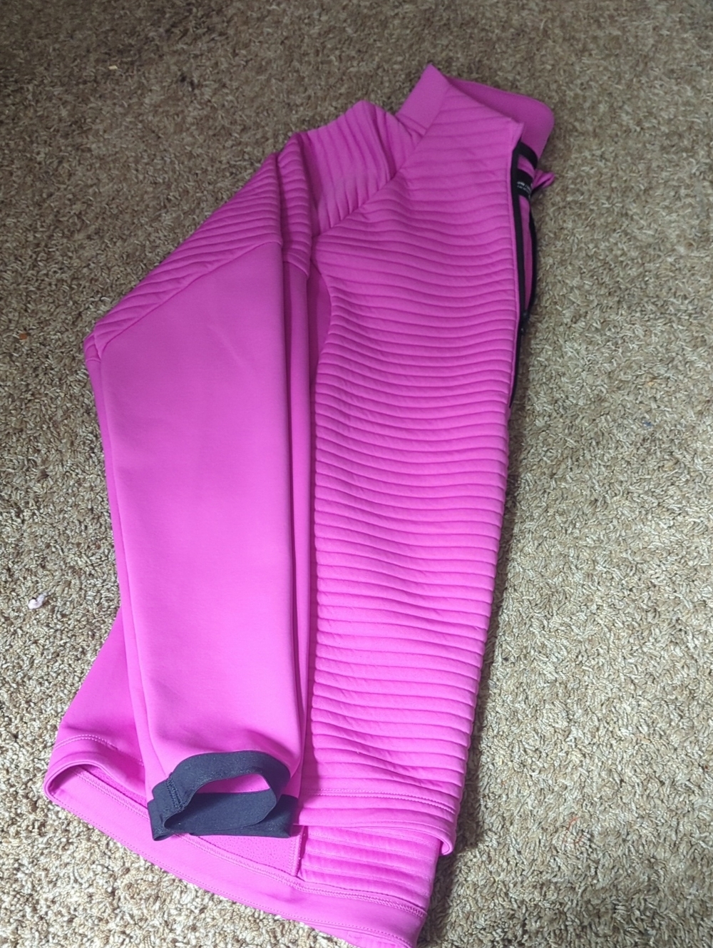 Under Armour Bright Pink Ribbed ColdGear Top